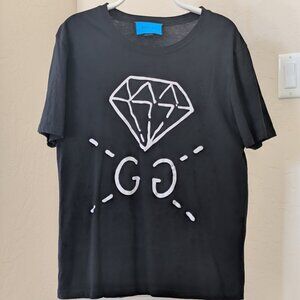 Gucci Ghost Diamond Logo Tee Black (Size Medium)